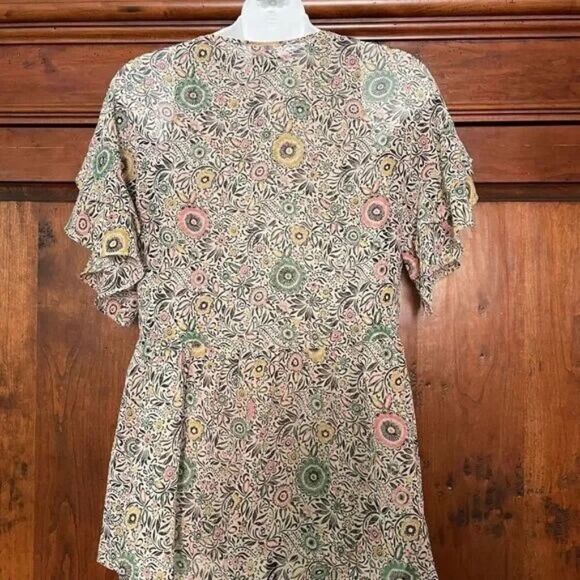 CAbi Poet Blouse - Floral Print Flutter Sleeve Top Size XS - Picture 4 of 7